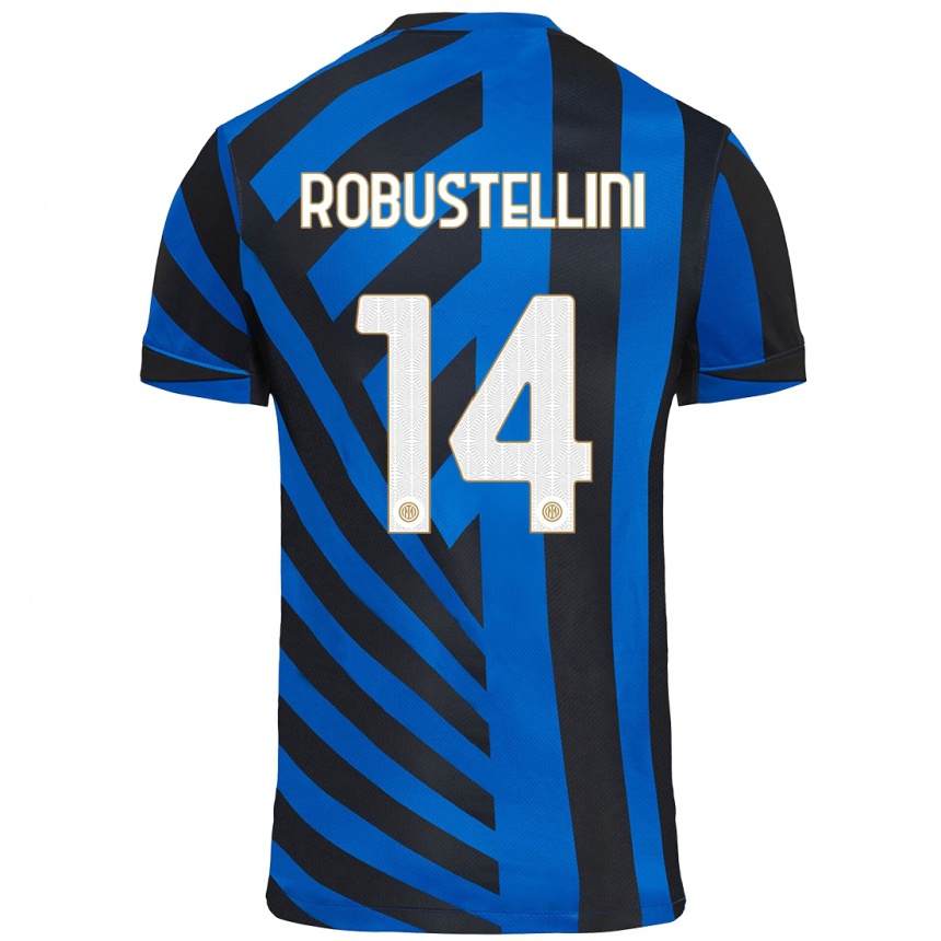 Women Football Chiara Robustellini #14 Blue Black Home Jersey 2024/25 T-Shirt Za