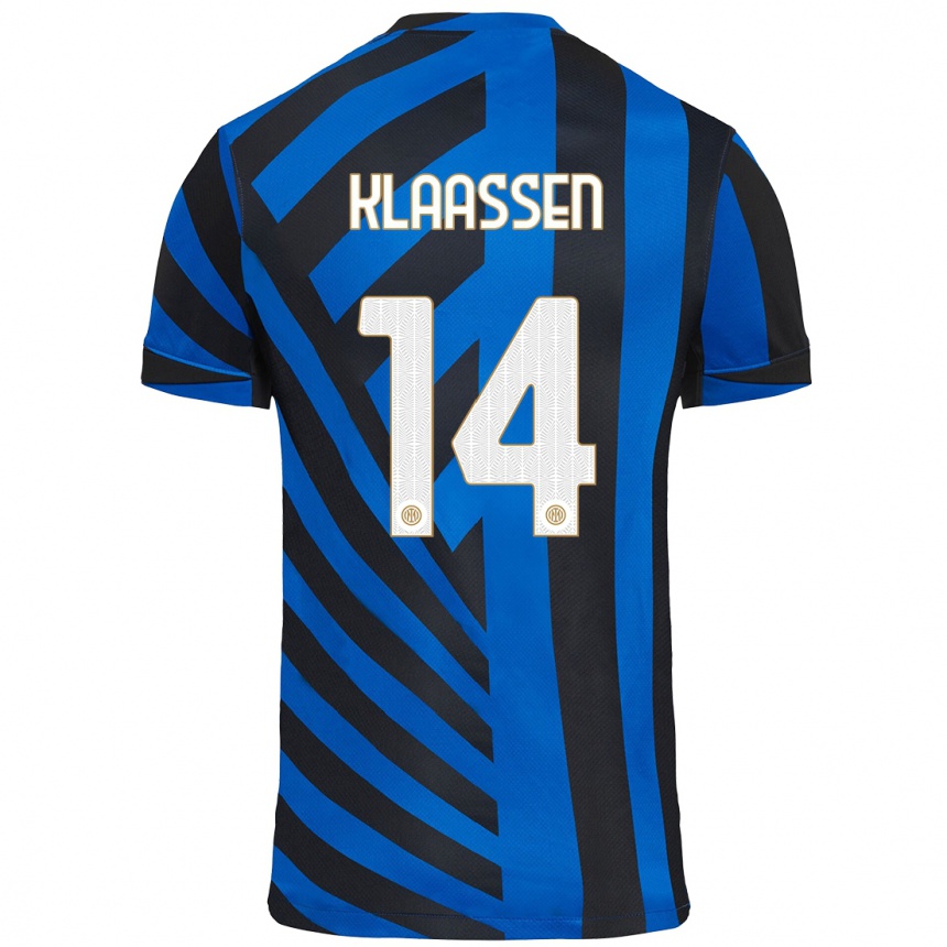 Women Football Davy Klaassen #14 Blue Black Home Jersey 2024/25 T-Shirt Za