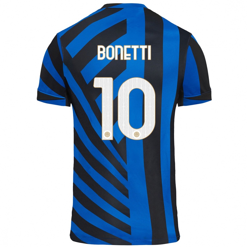 Women Football Tatiana Bonetti #10 Blue Black Home Jersey 2024/25 T-Shirt Za