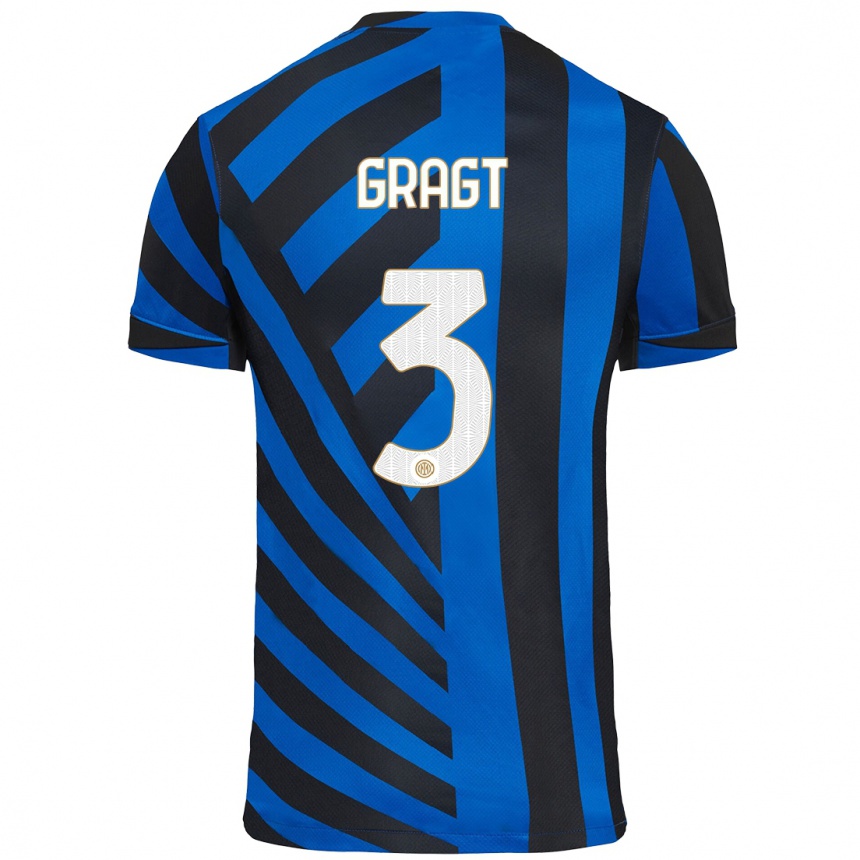 Women Football Stefanie Van Der Gragt #3 Blue Black Home Jersey 2024/25 T-Shirt Za