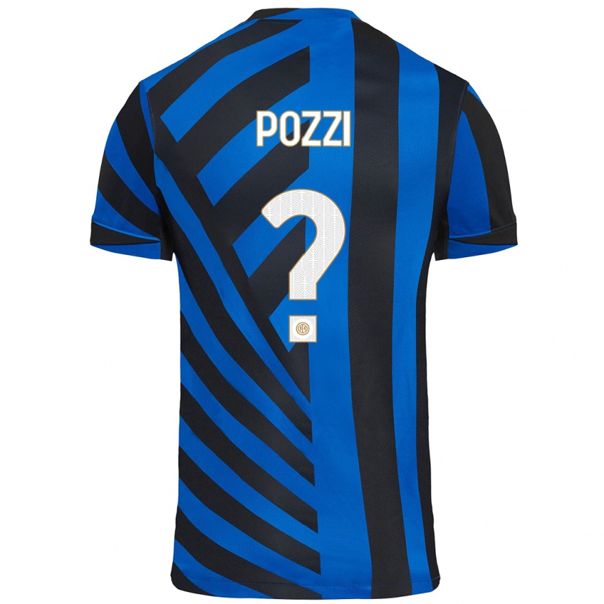 Women Football Andrea Pozzi #0 Blue Black Home Jersey 2024/25 T-Shirt Za