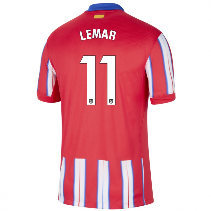 Women Football Thomas Lemar #11 Red White Blue Home Jersey 2024/25 T-Shirt Za