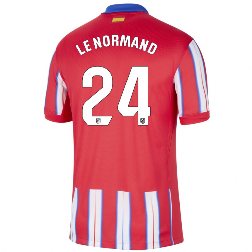 Women Football Robin Le Normand #24 Red White Blue Home Jersey 2024/25 T-Shirt Za