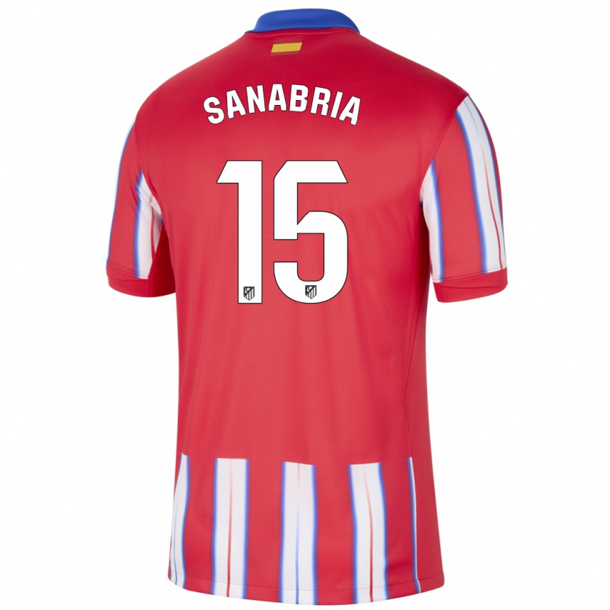 Women Football Juan Sanabria #15 Red White Blue Home Jersey 2024/25 T-Shirt Za