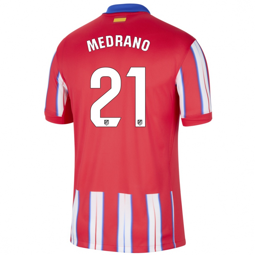 Women Football Fernando Medrano #21 Red White Blue Home Jersey 2024/25 T-Shirt Za