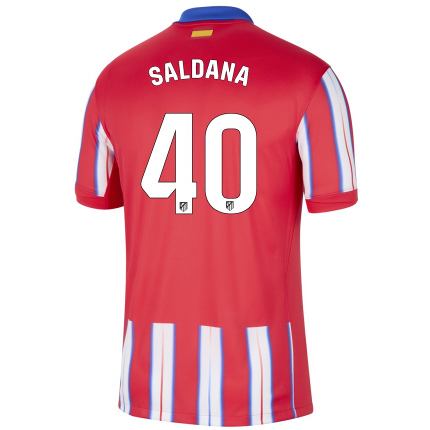 Women Football Jose Saldana #40 Red White Blue Home Jersey 2024/25 T-Shirt Za