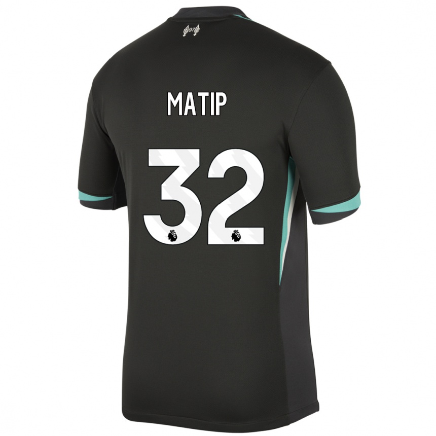 Women Football Joel Matip #32 Black Anthracite White Away Jersey 2024/25 T-Shirt Za