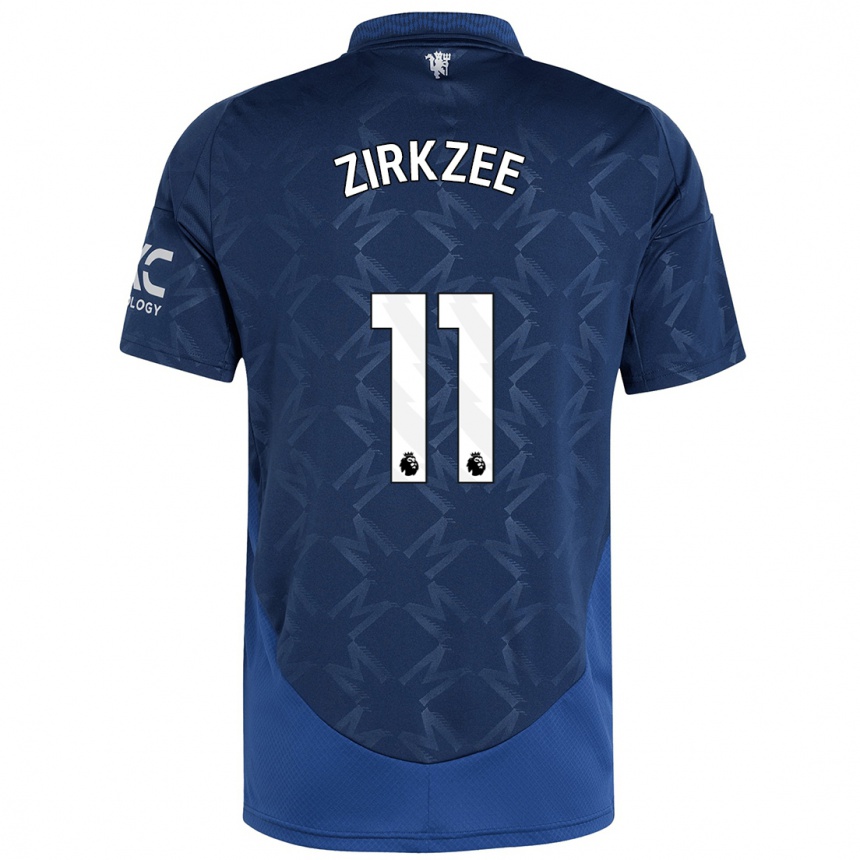 Women Football Joshua Zirkzee #11 Indigo Away Jersey 2024/25 T-Shirt Za