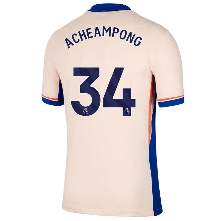 Women Football Josh Acheampong #34 Light Beige Away Jersey 2024/25 T-Shirt Za