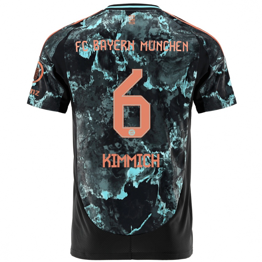 Women Football Joshua Kimmich #6 Black Away Jersey 2024/25 T-Shirt Za