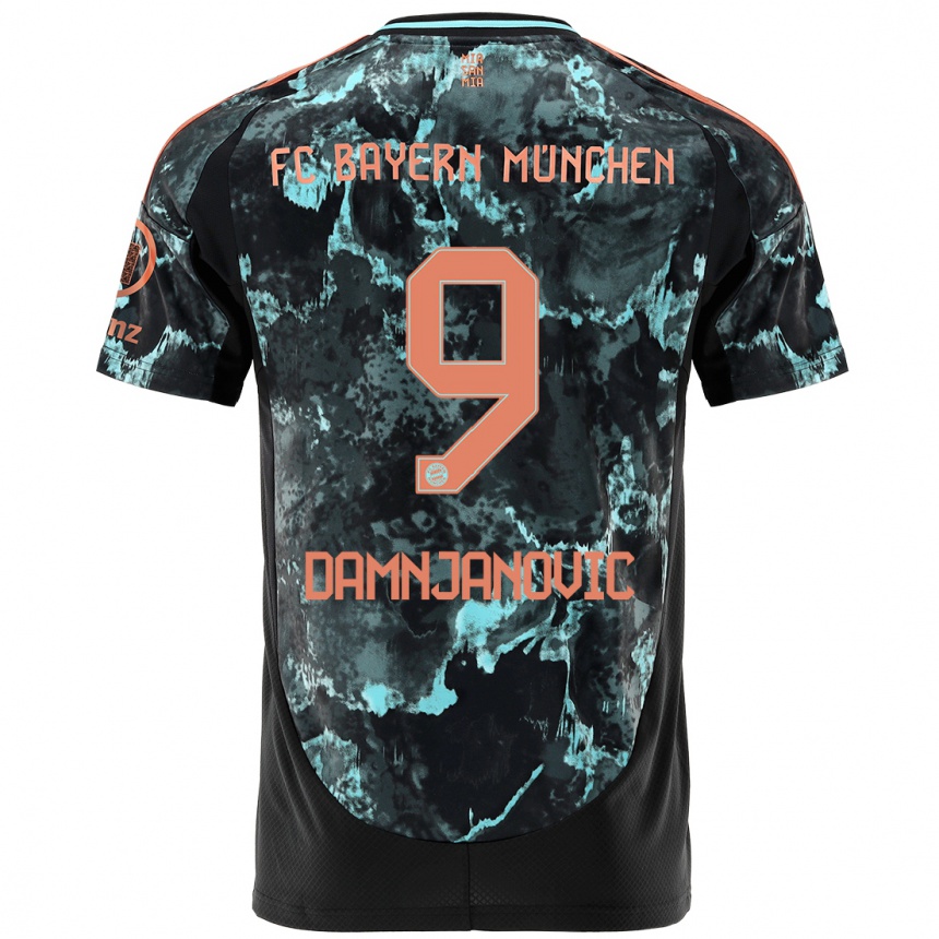 Women Football Jovana Damnjanovic #9 Black Away Jersey 2024/25 T-Shirt Za