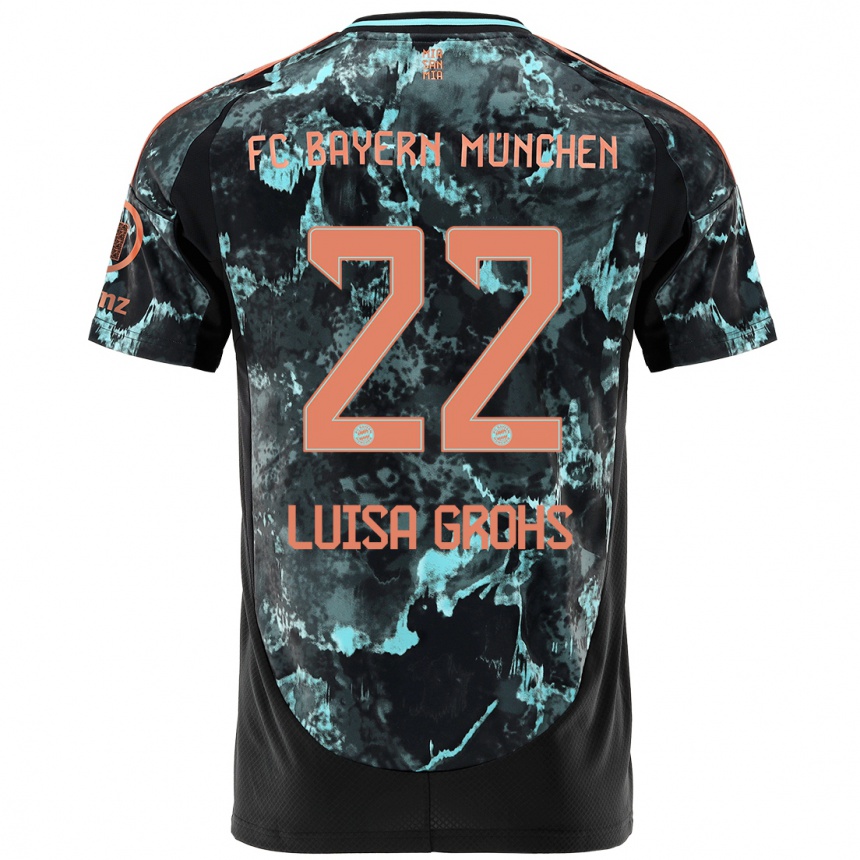 Women Football Maria Luisa Grohs #22 Black Away Jersey 2024/25 T-Shirt Za