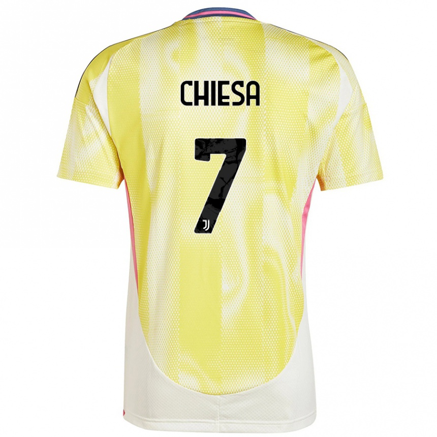 Women Football Federico Chiesa #7 Solar Yellow Away Jersey 2024/25 T-Shirt Za