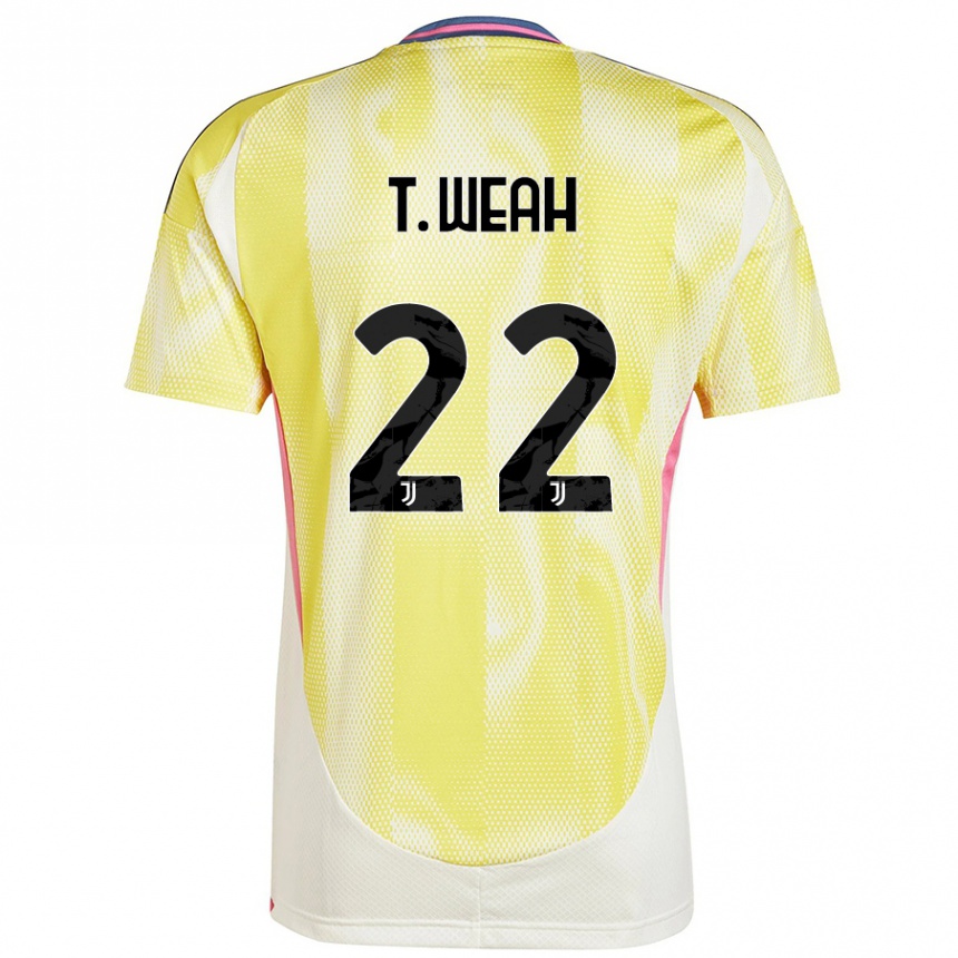 Women Football Timothy Weah #22 Solar Yellow Away Jersey 2024/25 T-Shirt Za