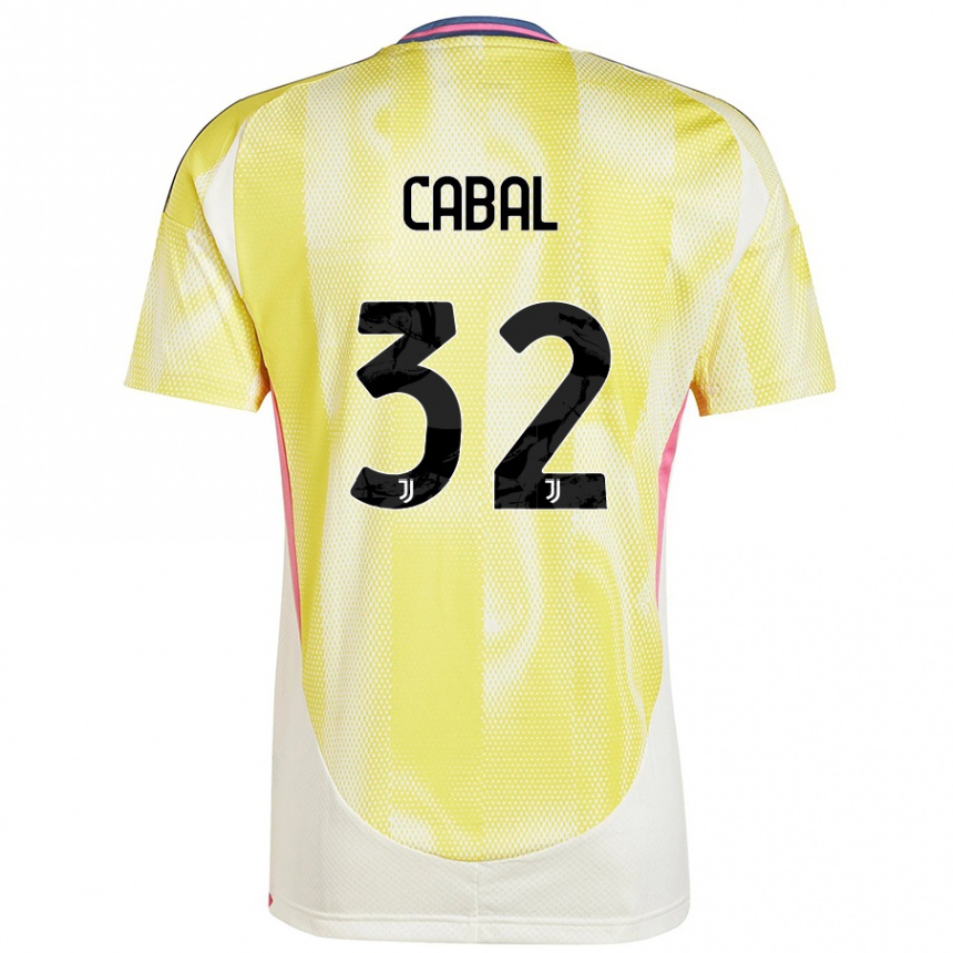 Women Football Juan Cabal #32 Solar Yellow Away Jersey 2024/25 T-Shirt Za