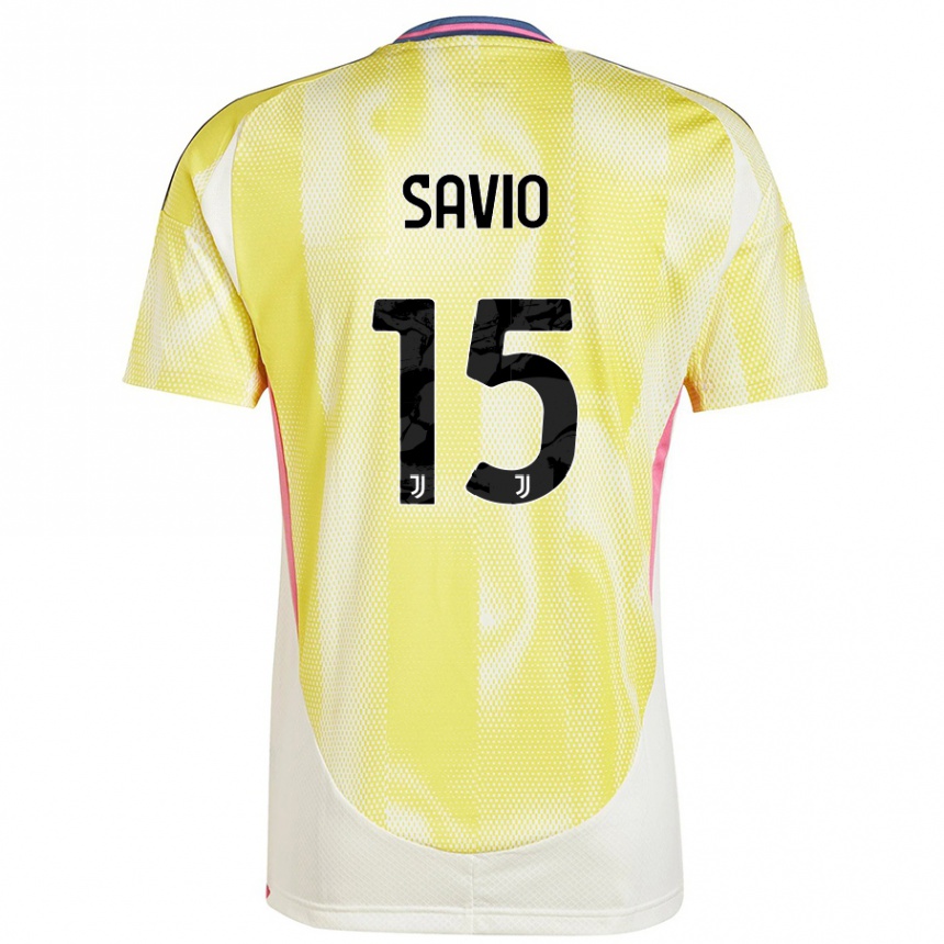 Women Football Federico Savio #15 Solar Yellow Away Jersey 2024/25 T-Shirt Za