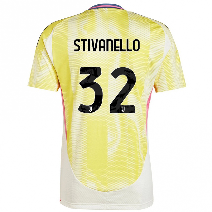 Women Football Riccardo Stivanello #32 Solar Yellow Away Jersey 2024/25 T-Shirt Za