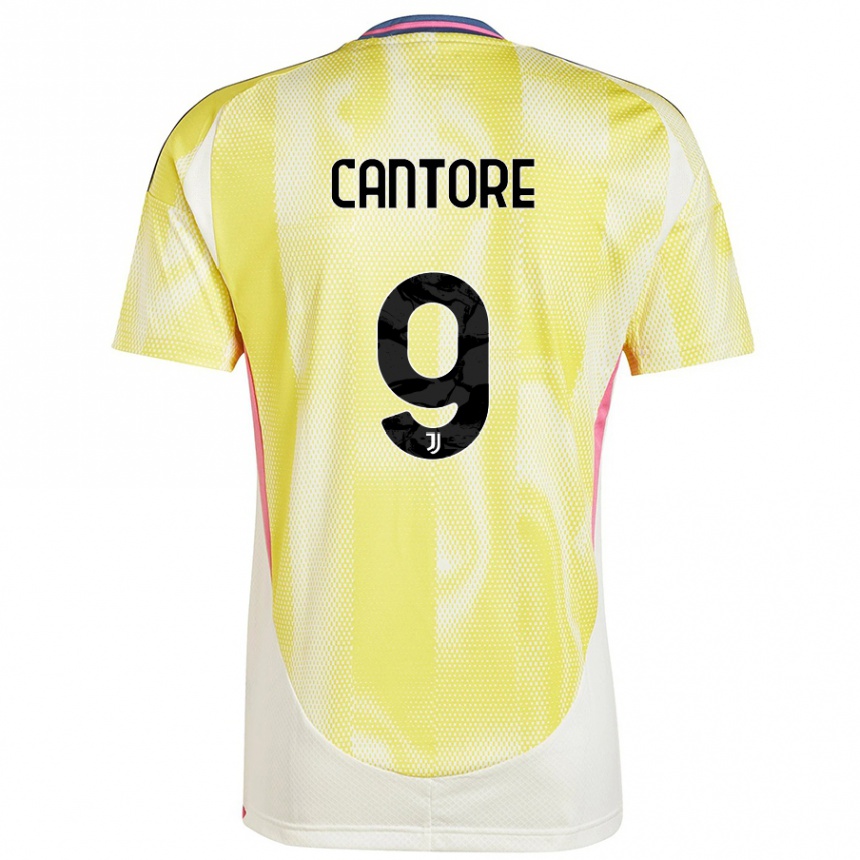 Women Football Sofia Cantore #9 Solar Yellow Away Jersey 2024/25 T-Shirt Za