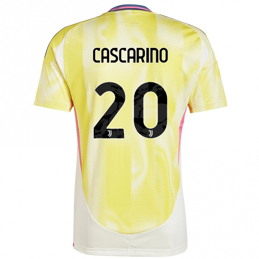 Women Football Estelle Cascarino #20 Solar Yellow Away Jersey 2024/25 T-Shirt Za