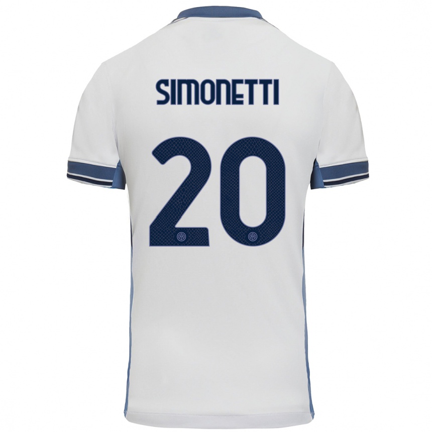 Women Football Flaminia Simonetti #20 White Grey Away Jersey 2024/25 T-Shirt Za