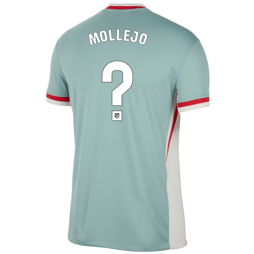 Women Football Victor Mollejo #0 Light Beige Blue Away Jersey 2024/25 T-Shirt Za