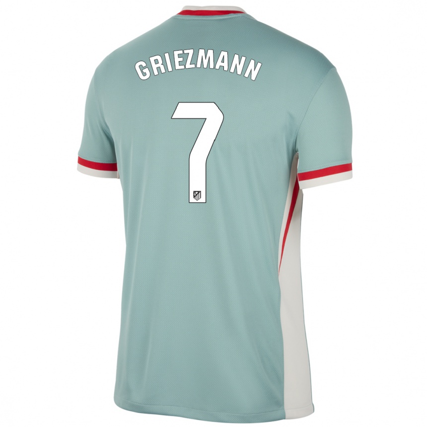 Women Football Antoine Griezmann #7 Light Beige Blue Away Jersey 2024/25 T-Shirt Za