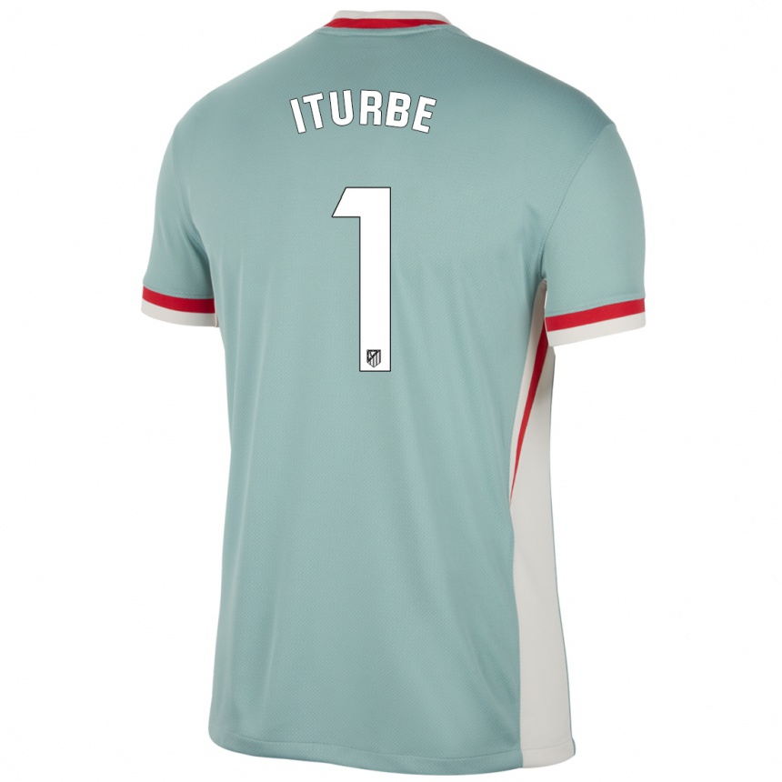 Women Football Alejandro Iturbe #1 Light Beige Blue Away Jersey 2024/25 T-Shirt Za