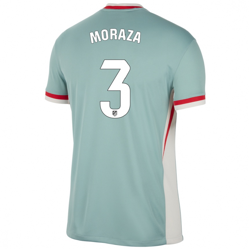 Women Football Ainhoa Moraza #3 Light Beige Blue Away Jersey 2024/25 T-Shirt Za