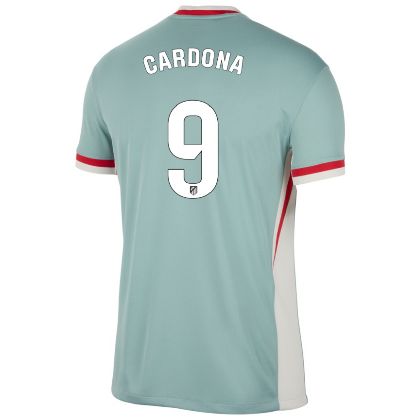 Women Football Marta Cardona #9 Light Beige Blue Away Jersey 2024/25 T-Shirt Za