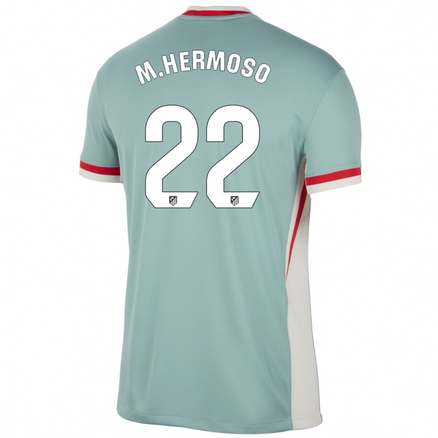 Women Football Mario Hermoso #22 Light Beige Blue Away Jersey 2024/25 T-Shirt Za