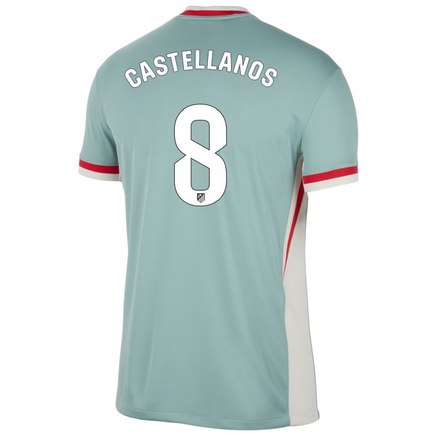 Women Football Jorge Castellanos #8 Light Beige Blue Away Jersey 2024/25 T-Shirt Za