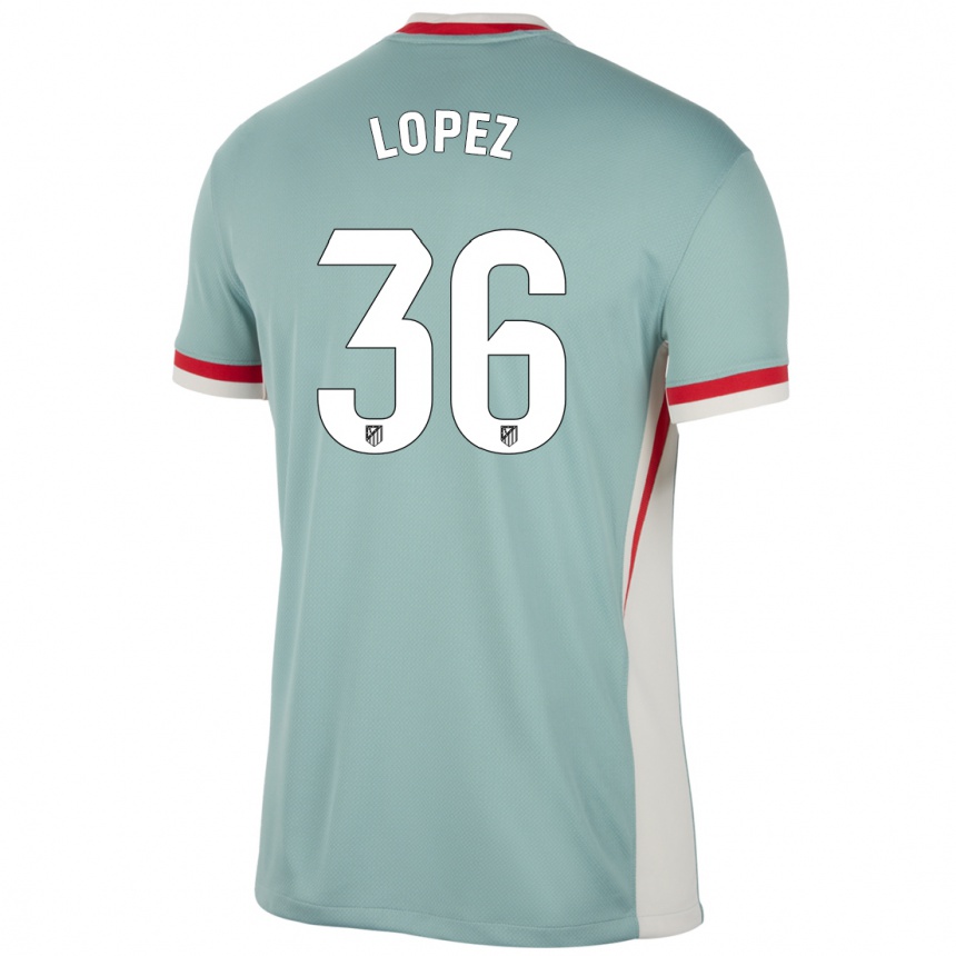 Women Football David Lopez #36 Light Beige Blue Away Jersey 2024/25 T-Shirt Za