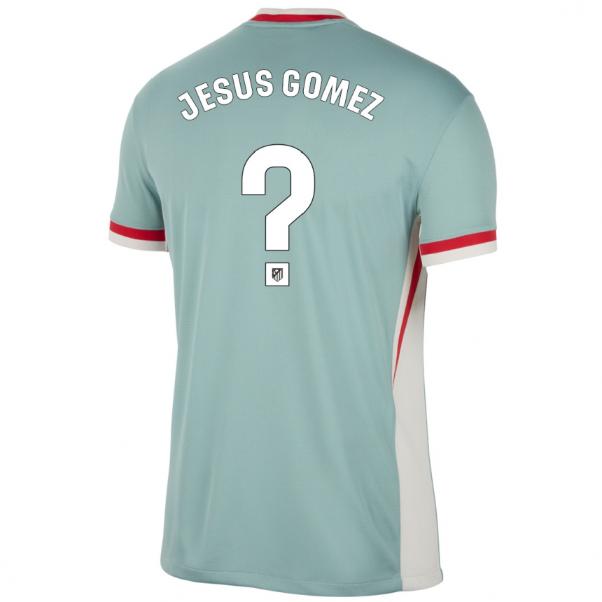 Women Football Jesus Gomez #0 Light Beige Blue Away Jersey 2024/25 T-Shirt Za