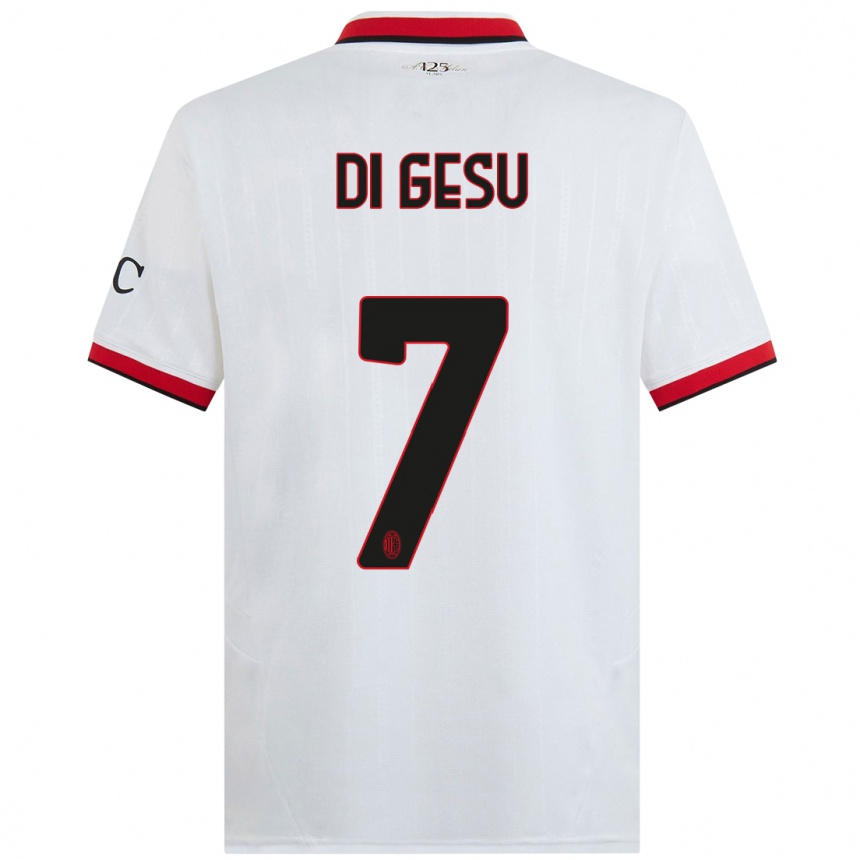 Women Football Enrico Di Gesu #7 White Black Red Away Jersey 2024/25 T-Shirt Za