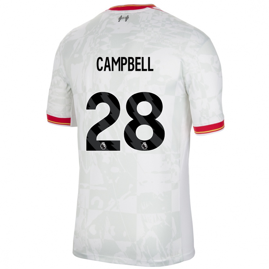 Women Football Megan Campbell #28 White Red Black Third Jersey 2024/25 T-Shirt Za