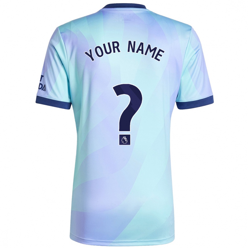 Women Football Your Name #0 Aqua Third Jersey 2024/25 T-Shirt Za