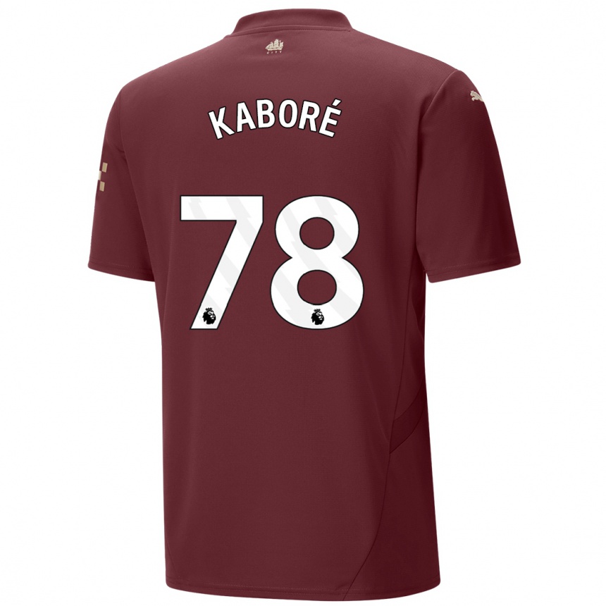 Women Football Issa Kabore #78 Maroon Third Jersey 2024/25 T-Shirt Za