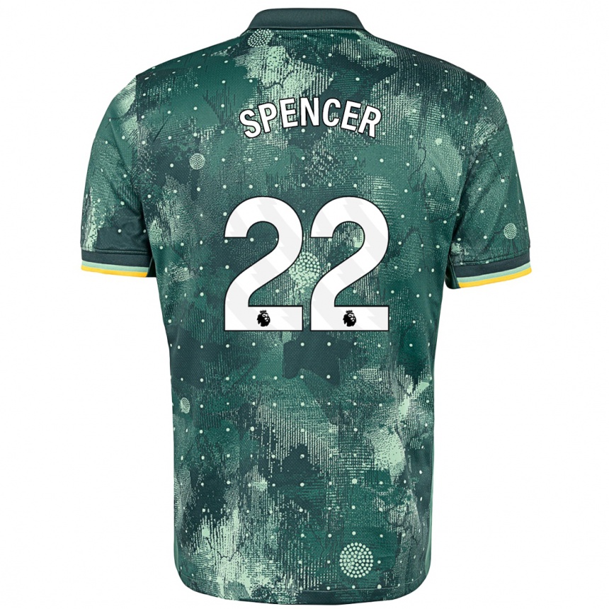 Women Football Rebecca Spencer #22 Mint Green Third Jersey 2024/25 T-Shirt Za