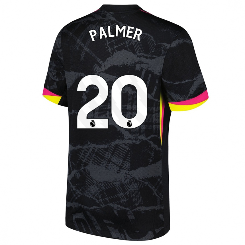 Women Football Cole Palmer #20 Black Pink Third Jersey 2024/25 T-Shirt Za