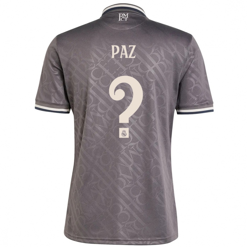 Women Football Nico Paz #0 Charcoal Third Jersey 2024/25 T-Shirt Za