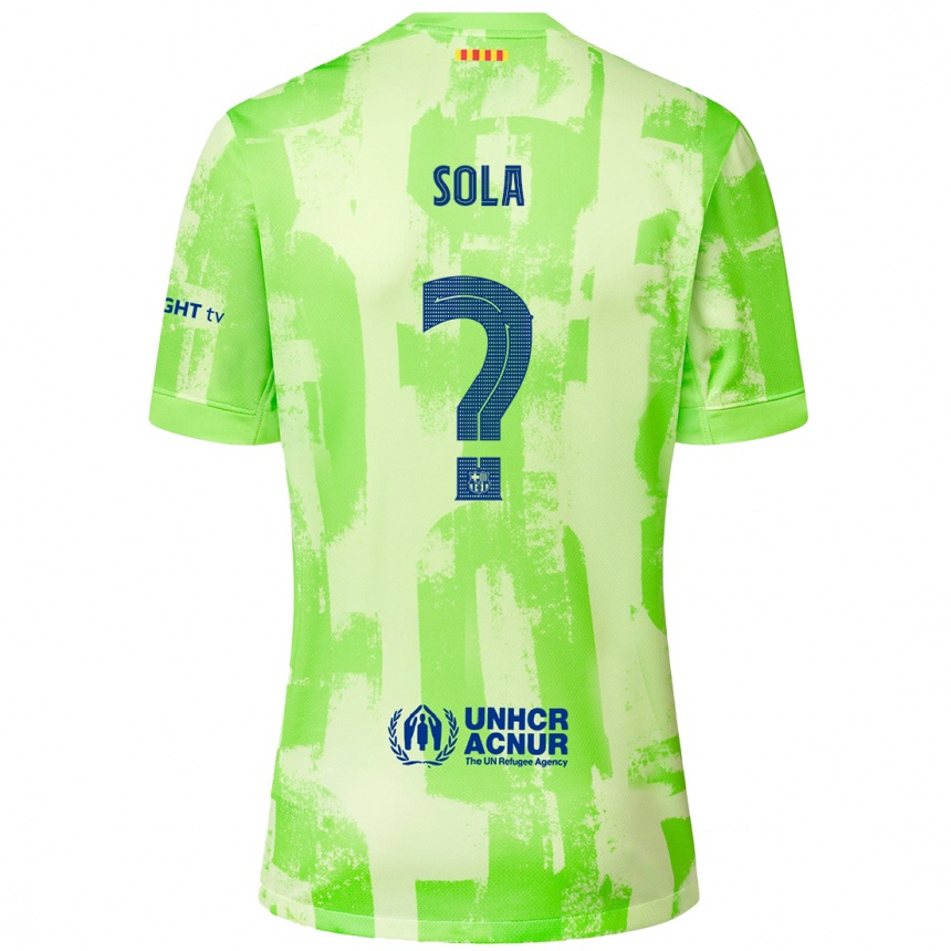 Women Football Arnau Sola #0 Lime Third Jersey 2024/25 T-Shirt Za