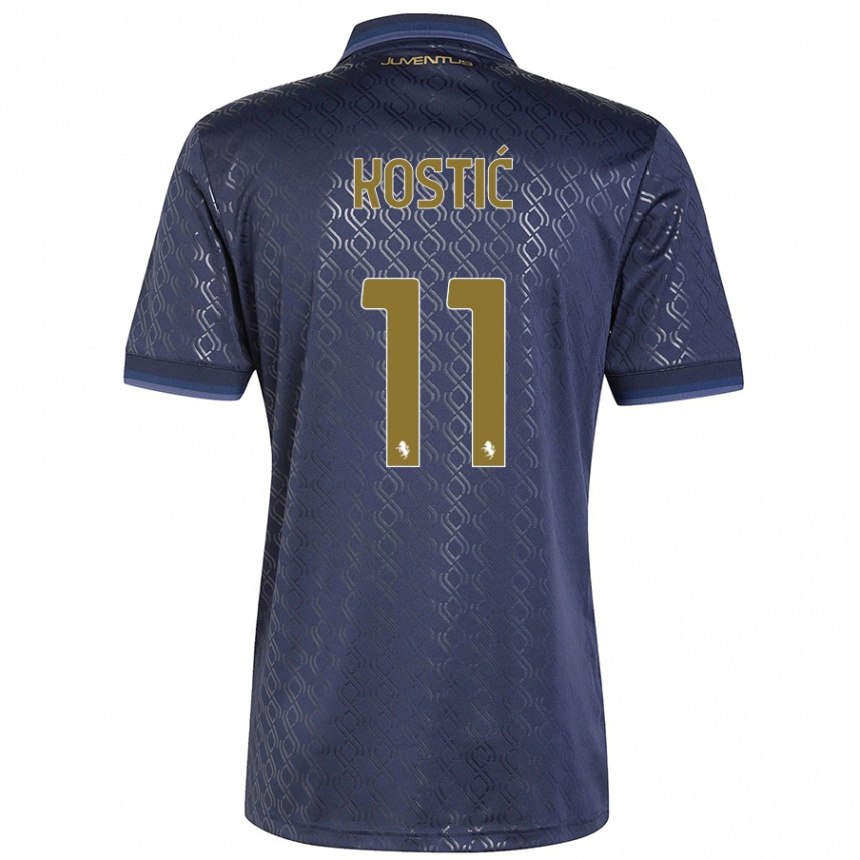 Women Football Filip Kostic #11 Navy Blue Third Jersey 2024/25 T-Shirt Za