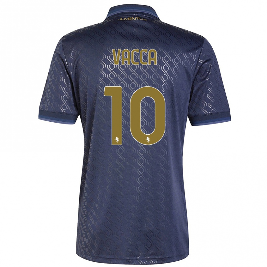 Women Football Alessio Vacca #10 Navy Blue Third Jersey 2024/25 T-Shirt Za