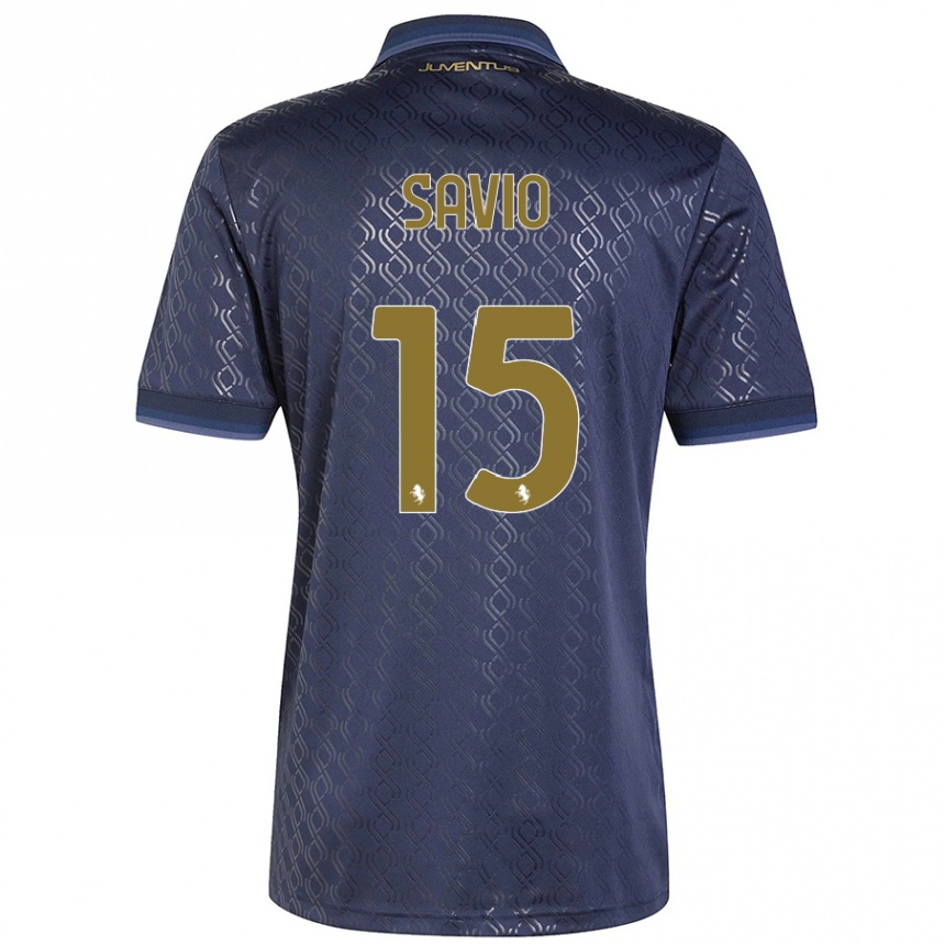 Women Football Federico Savio #15 Navy Blue Third Jersey 2024/25 T-Shirt Za