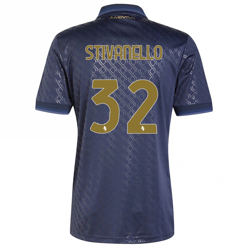 Women Football Riccardo Stivanello #32 Navy Blue Third Jersey 2024/25 T-Shirt Za