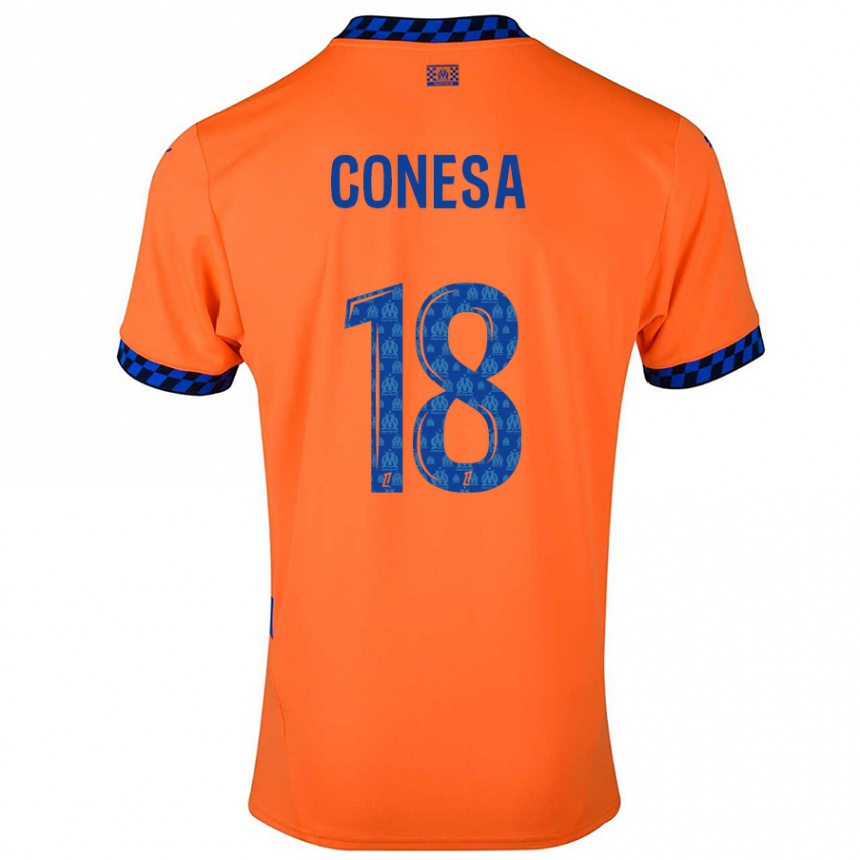 Women Football Anna Conesa #18 Orange Dark Blue Third Jersey 2024/25 T-Shirt Za