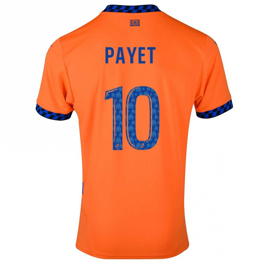 Women Football Dimitri Payet #10 Orange Dark Blue Third Jersey 2024/25 T-Shirt Za