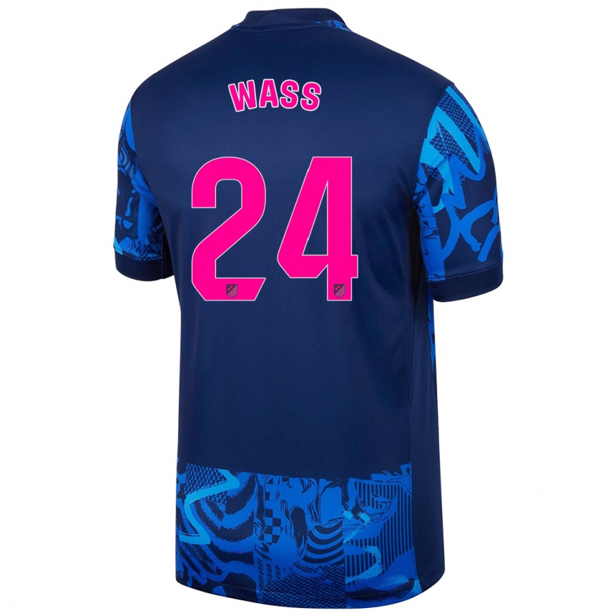 Women Football Daniel Wass #24 Royal Blue Third Jersey 2024/25 T-Shirt Za