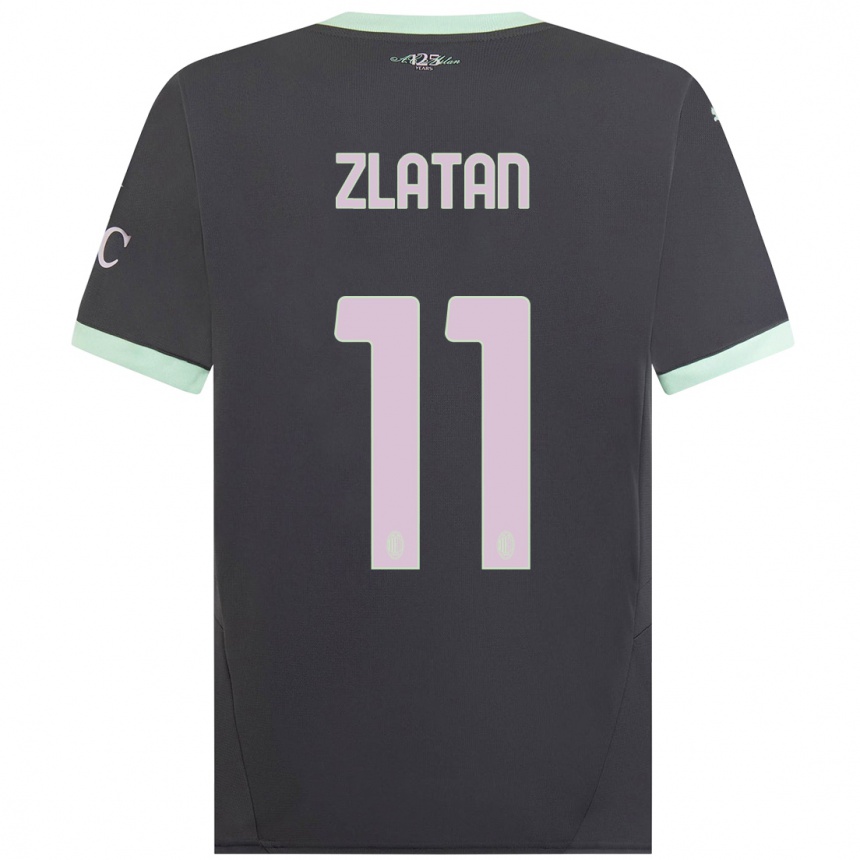 Women Football Zlatan Ibrahimovic #11 Grey Third Jersey 2024/25 T-Shirt Za