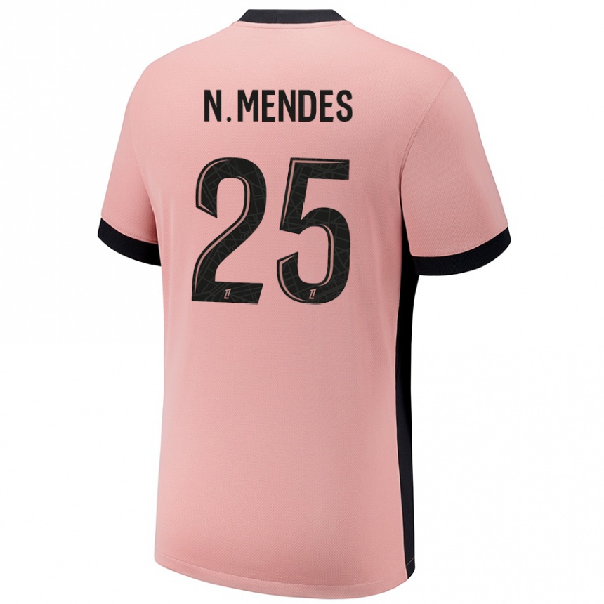 Women Football Nuno Womendes #25 Rust Pink Third Jersey 2024/25 T-Shirt Za